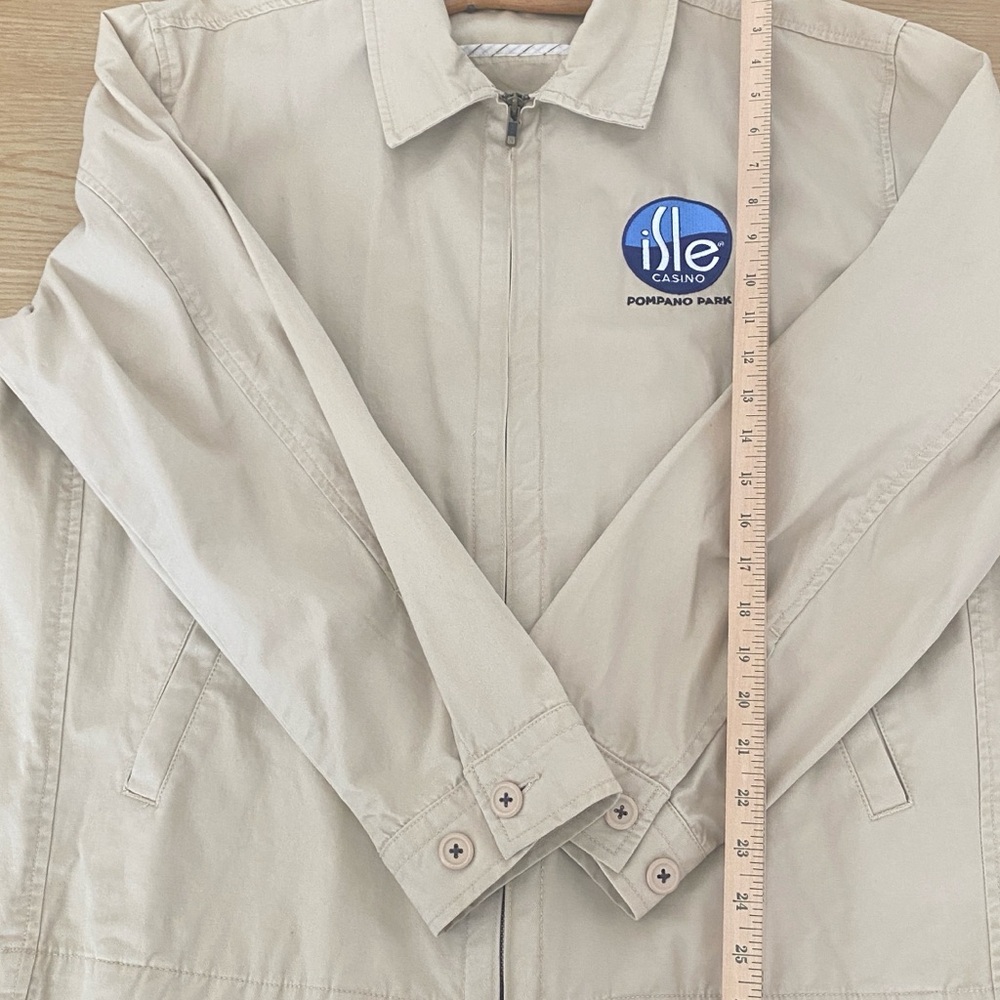 Jacket Light Weight Khaki Colored POMPANO Park Florida LARGE